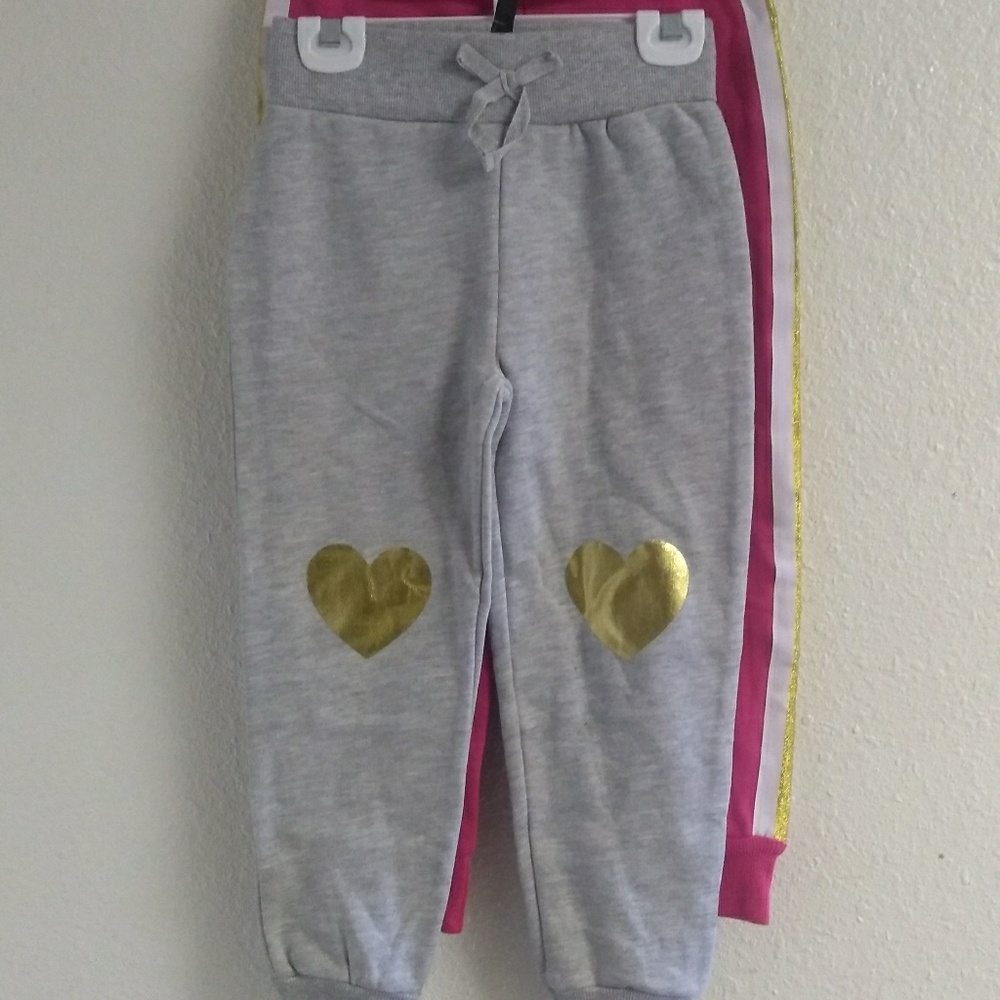 Girls Stripe & Heart knee Active pant.